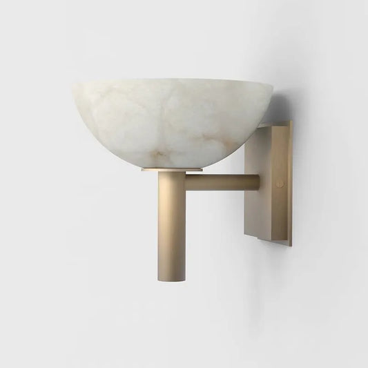 Alabaster Disc Wall Sconce | Modern Natural Stone Eclipse Halo Light