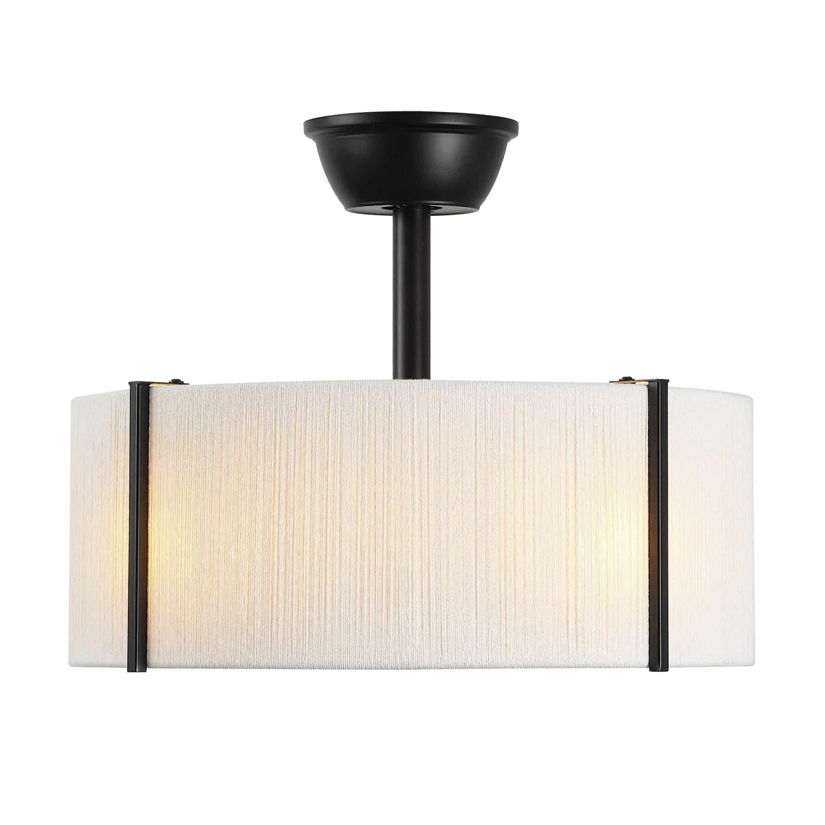 Black Farmhouse Fandelier with Light | Modern Black Ceiling Fan