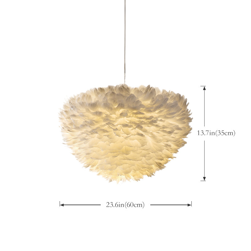 White Feather Pendant Light | Luxury Cloud Chandelier