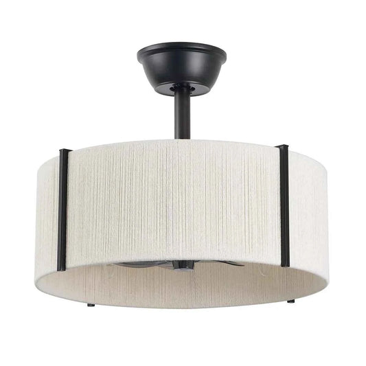 Black Farmhouse Fandelier with Light | Modern Black Ceiling Fan
