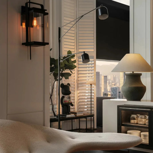 Wabi Sabi Ceramic Table Lamp | Rustic Matte Black Bedside Light