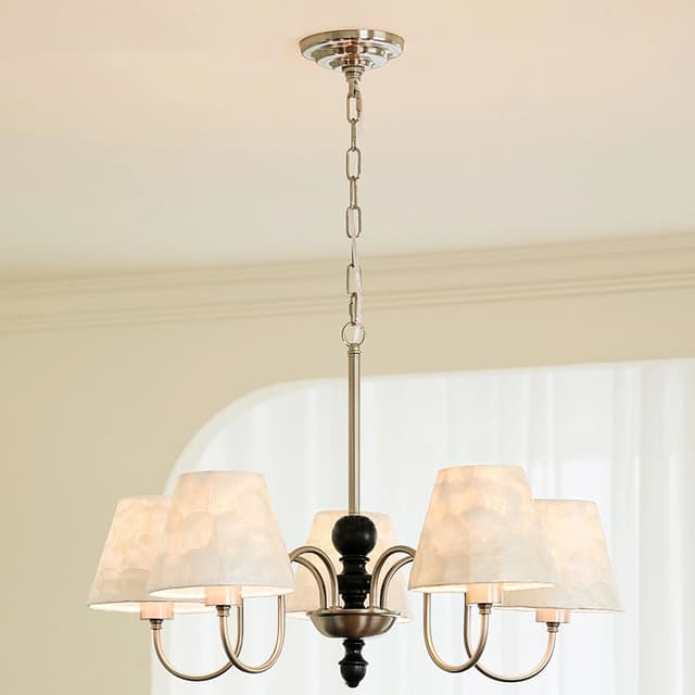 Capiz Shell Chandelier | Transitional Shade Lighting
