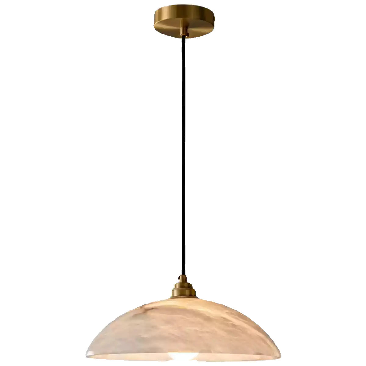 Natural Alabaster Pendant Light | Modern Brass Stone Lamp