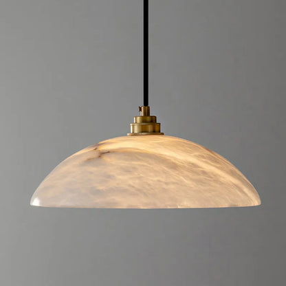 Natural Alabaster Pendant Light | Modern Brass Stone Lamp