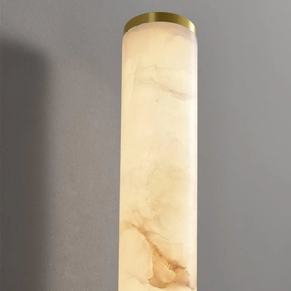 Brass Alabaster Wall Sconce | Luxury Linear Architectural Vanity Light