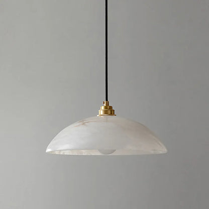 Natural Alabaster Pendant Light | Modern Brass Stone Lamp