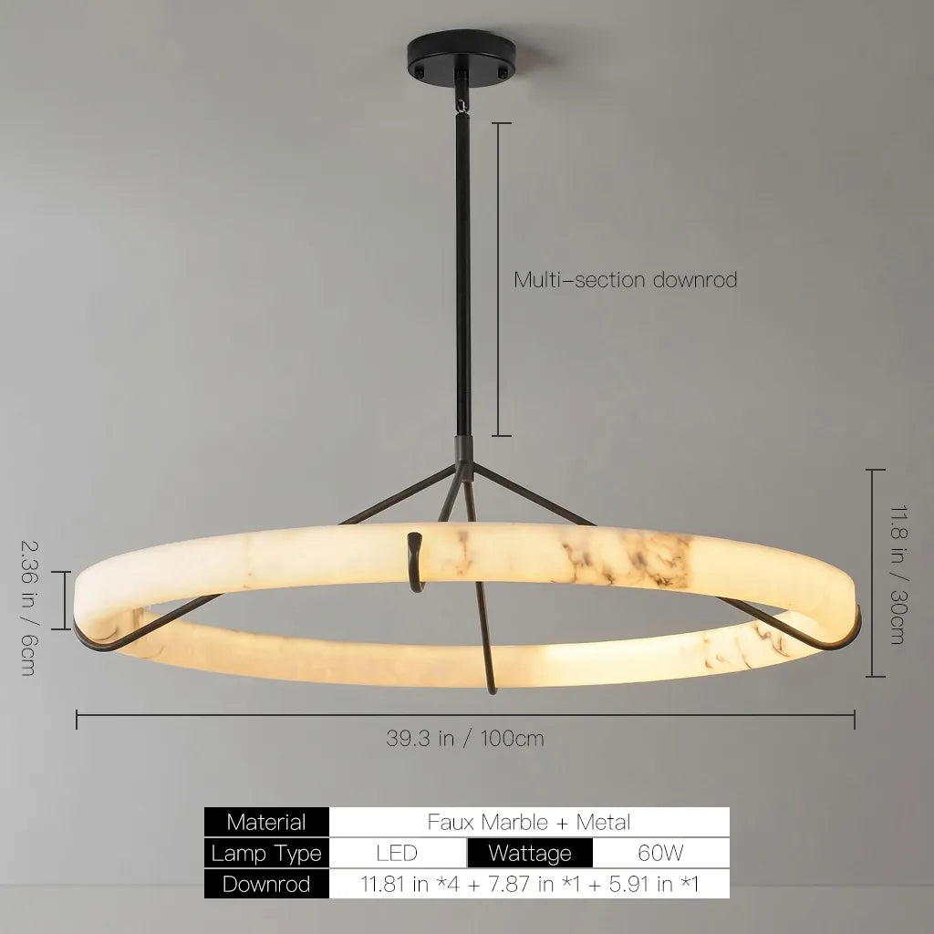 Lustre tambour 20 po en coquille de Capiz