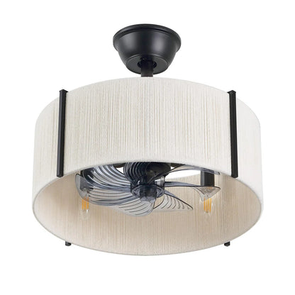 Black Farmhouse Fandelier with Light | Modern Black Ceiling Fan