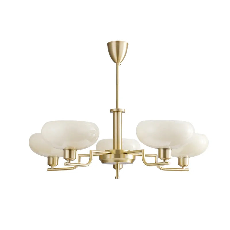 Mid-Century Modern Glass Chandelier - Retro Hanging Light for Dining Room