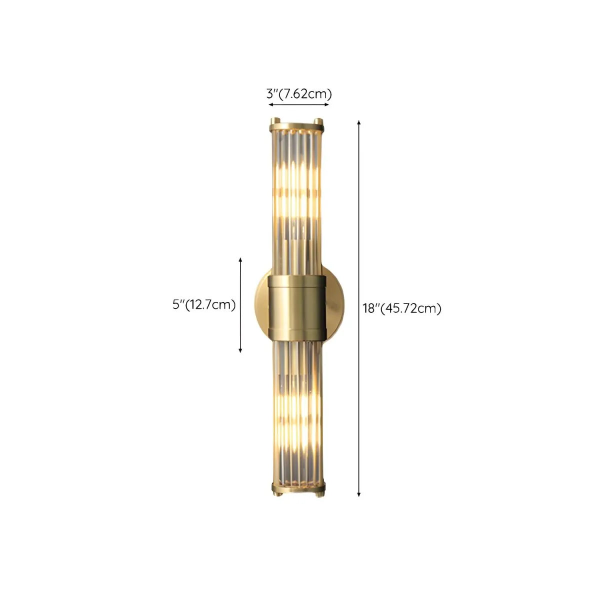 Brass Ribbed Glass Wall Sconce | Modern Fluted Vanity Light Fixture