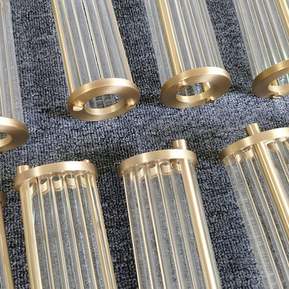 Brass Ribbed Glass Wall Sconce | Modern Fluted Vanity Light Fixture