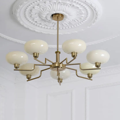 Mid-Century Modern Glass Chandelier - Retro Hanging Light for Dining Room