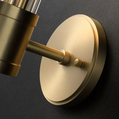 Brass Ribbed Glass Wall Sconce | Modern Fluted Vanity Light Fixture