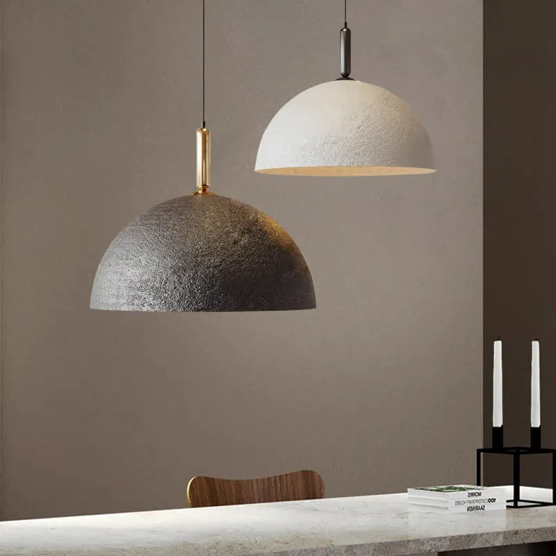 Textured Metal Dome Pendant Light | Wabi Sabi Hanging Lamp
