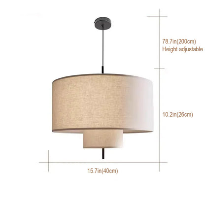 Modern Fabric Drum Pendant Light | Boho Wicker Hanging Lamp
