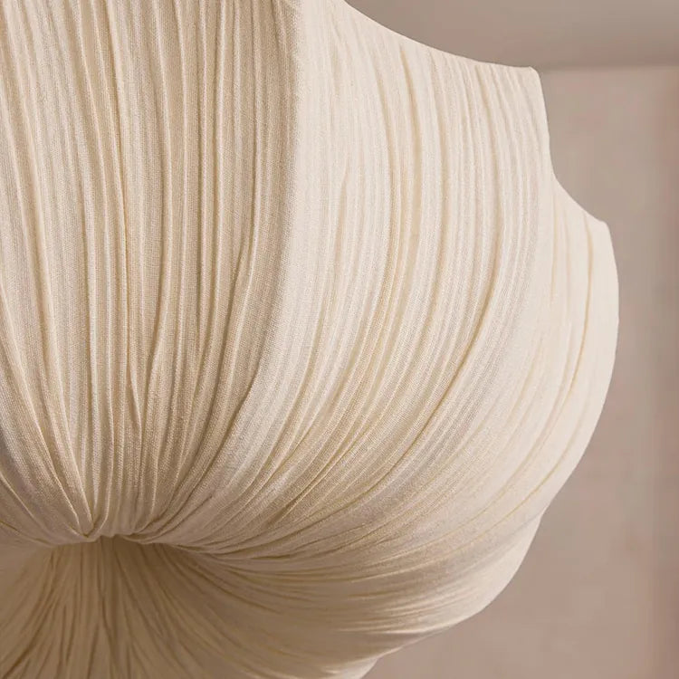 Wabi Sabi Fabric Pendant Light | Japandi Pleated Chandelier