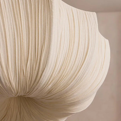 Wabi Sabi Fabric Pendant Light | Japandi Pleated Chandelier