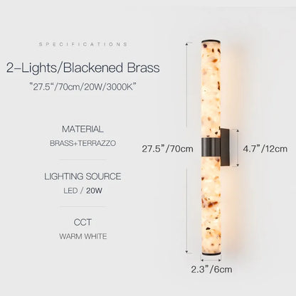 Modern Brass & Terrazzo Wall Sconce | E12 Single/Double Head Lighting