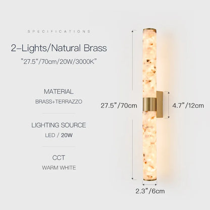 Modern Brass & Terrazzo Wall Sconce | E12 Single/Double Head Lighting