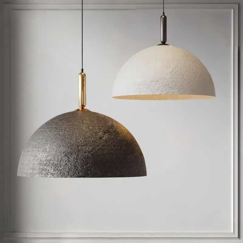 Textured Metal Dome Pendant Light | Wabi Sabi Hanging Lamp