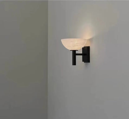 Alabaster Disc Wall Sconce | Modern Natural Stone Eclipse Halo Light