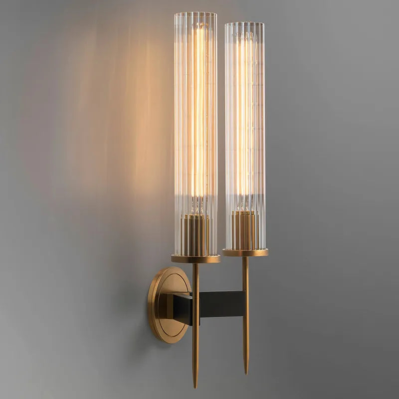 Brass Water Ripple Glass Sconce | Modern Luxury Ice Glass Vanity Light