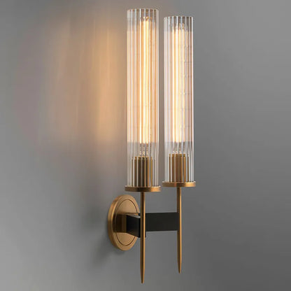 Brass Water Ripple Glass Sconce | Modern Luxury Ice Glass Vanity Light