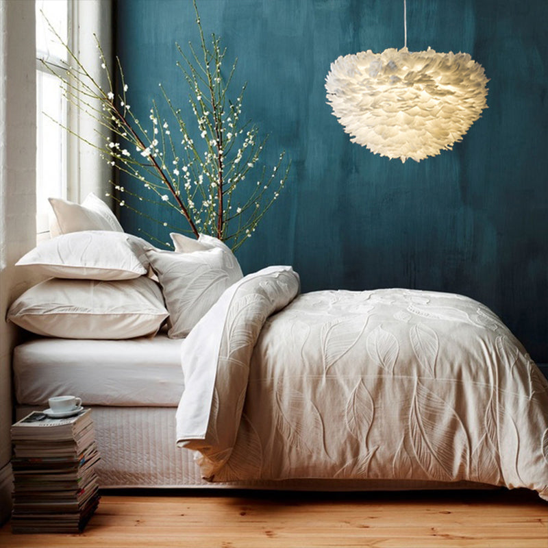 White Feather Pendant Light | Luxury Cloud Chandelier