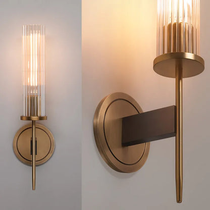 Brass Water Ripple Glass Sconce | Modern Luxury Ice Glass Vanity Light