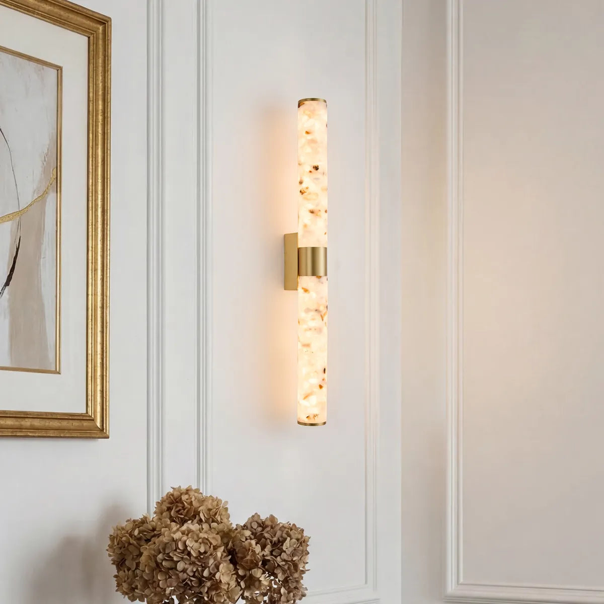 Modern Brass & Terrazzo Wall Sconce | E12 Single/Double Head Lighting