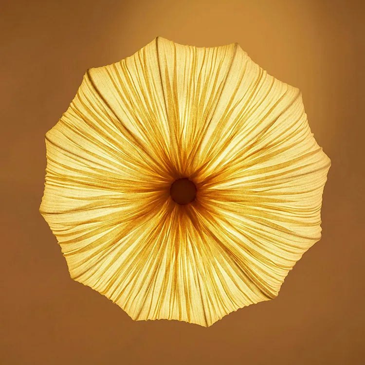 Wabi Sabi Fabric Pendant Light | Japandi Pleated Chandelier