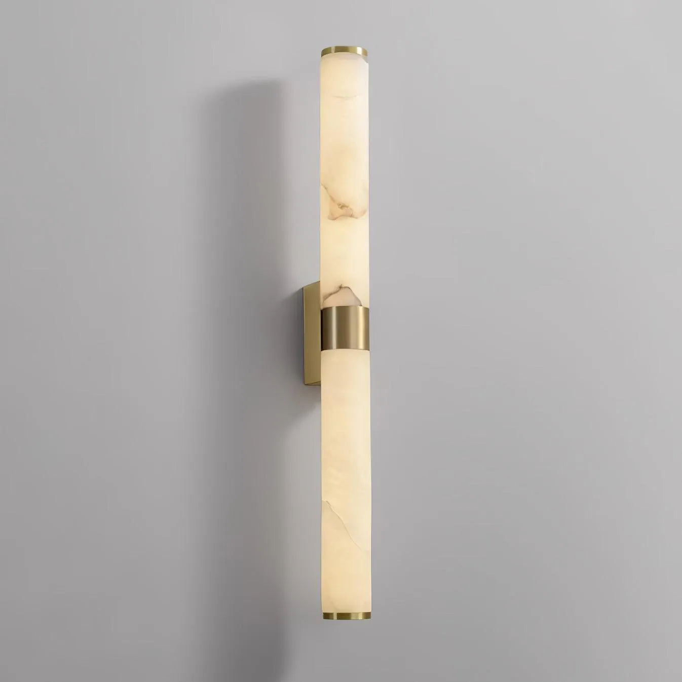 Brass Alabaster Wall Sconce | Luxury Linear Architectural Vanity Light