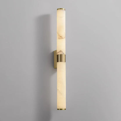 Brass Alabaster Wall Sconce | Luxury Linear Architectural Vanity Light