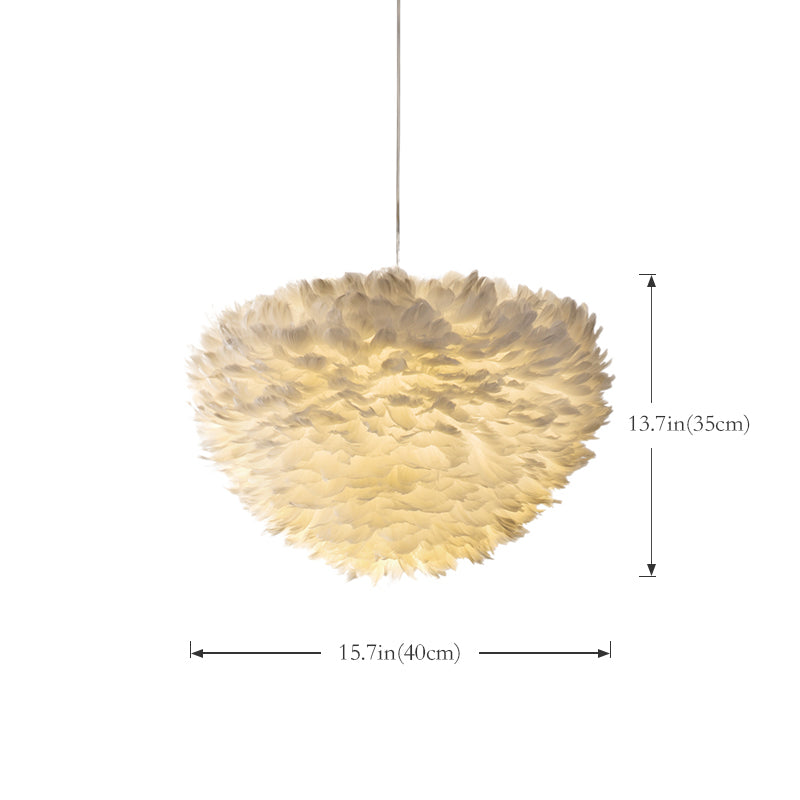 White Feather Pendant Light | Luxury Cloud Chandelier