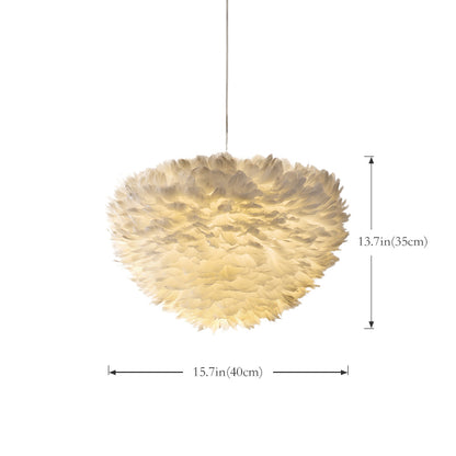 White Feather Pendant Light | Luxury Cloud Chandelier