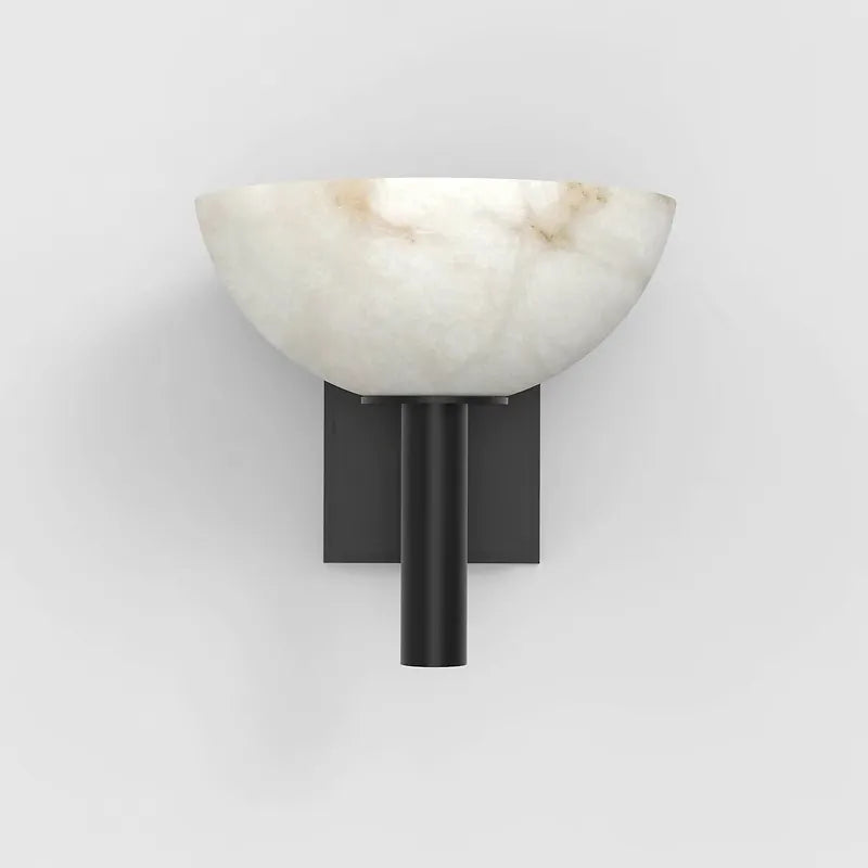 Alabaster Disc Wall Sconce | Modern Natural Stone Eclipse Halo Light