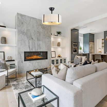 Black Farmhouse Fandelier with Light | Modern Black Ceiling Fan