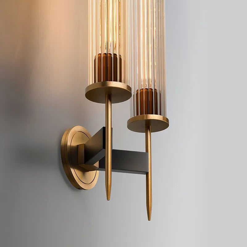 Brass Water Ripple Glass Sconce | Modern Luxury Ice Glass Vanity Light