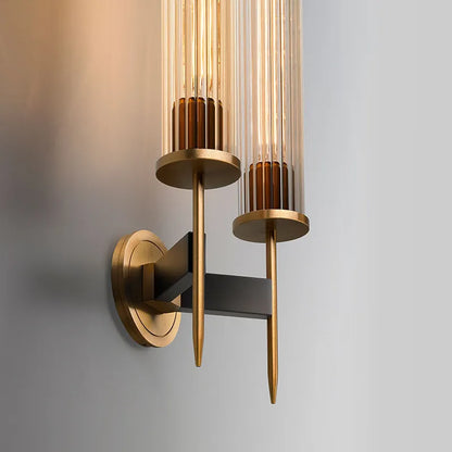 Brass Water Ripple Glass Sconce | Modern Luxury Ice Glass Vanity Light