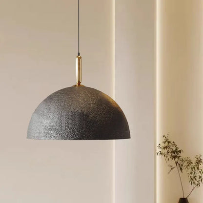 Textured Metal Dome Pendant Light | Wabi Sabi Hanging Lamp