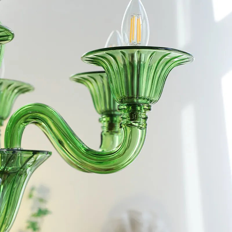 Murano Style Glass Chandelier | Italian Retro Vintage Lighting