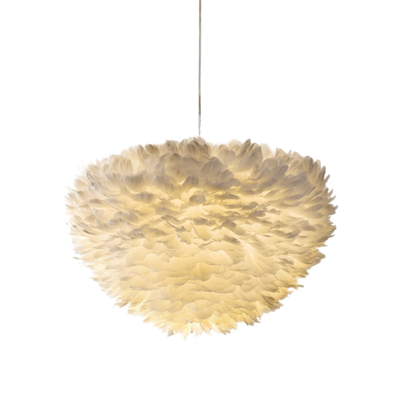 White Feather Pendant Light | Luxury Cloud Chandelier