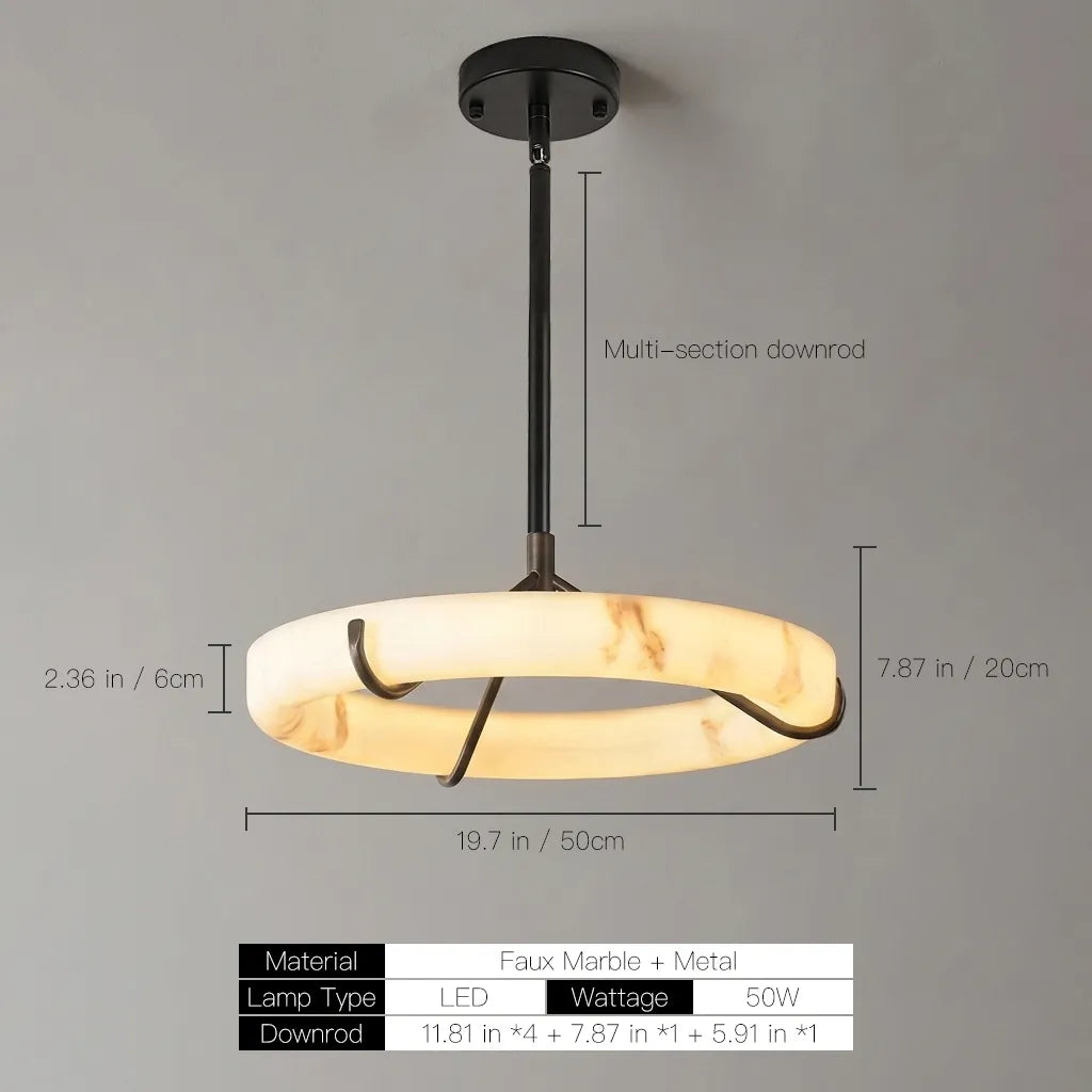 Lustre tambour 20 po en coquille de Capiz