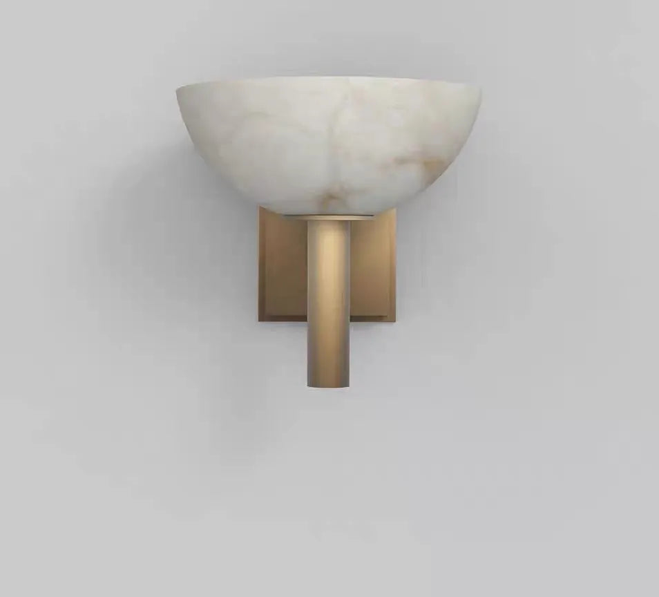 Alabaster Disc Wall Sconce | Modern Natural Stone Eclipse Halo Light