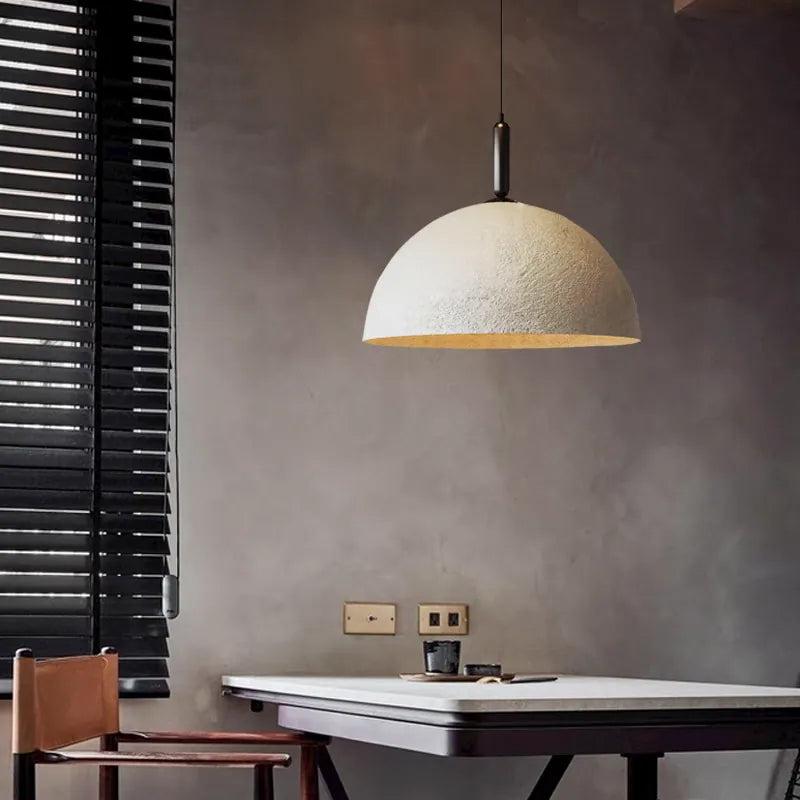 Textured Metal Dome Pendant Light | Wabi Sabi Hanging Lamp
