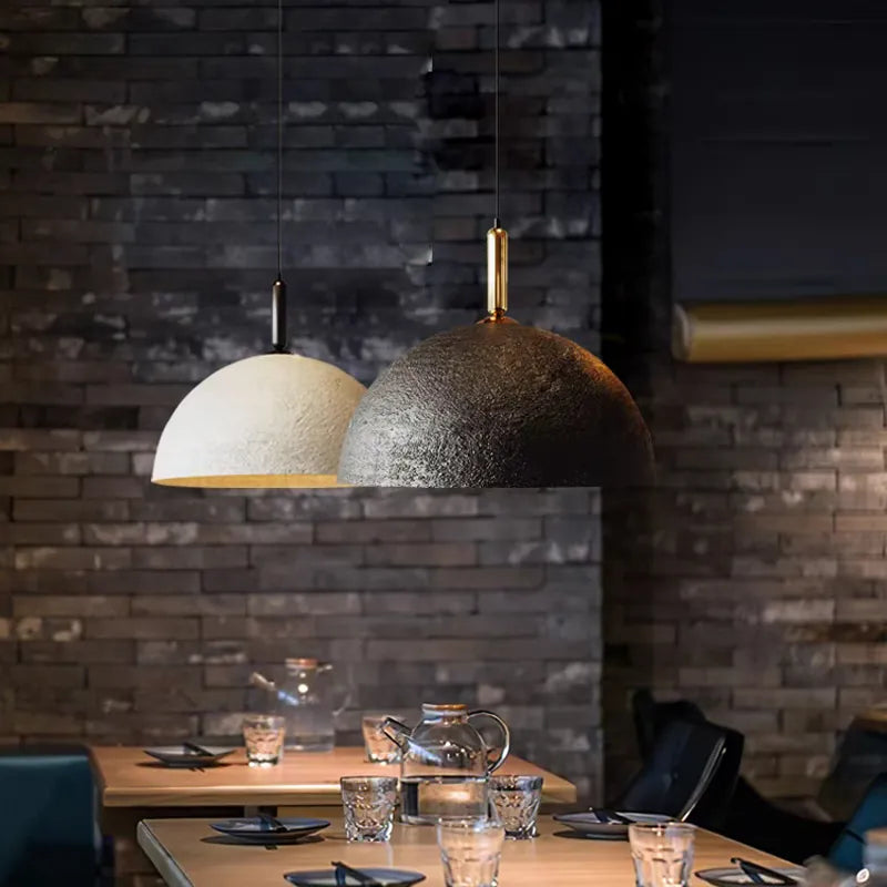 Textured Metal Dome Pendant Light | Wabi Sabi Hanging Lamp