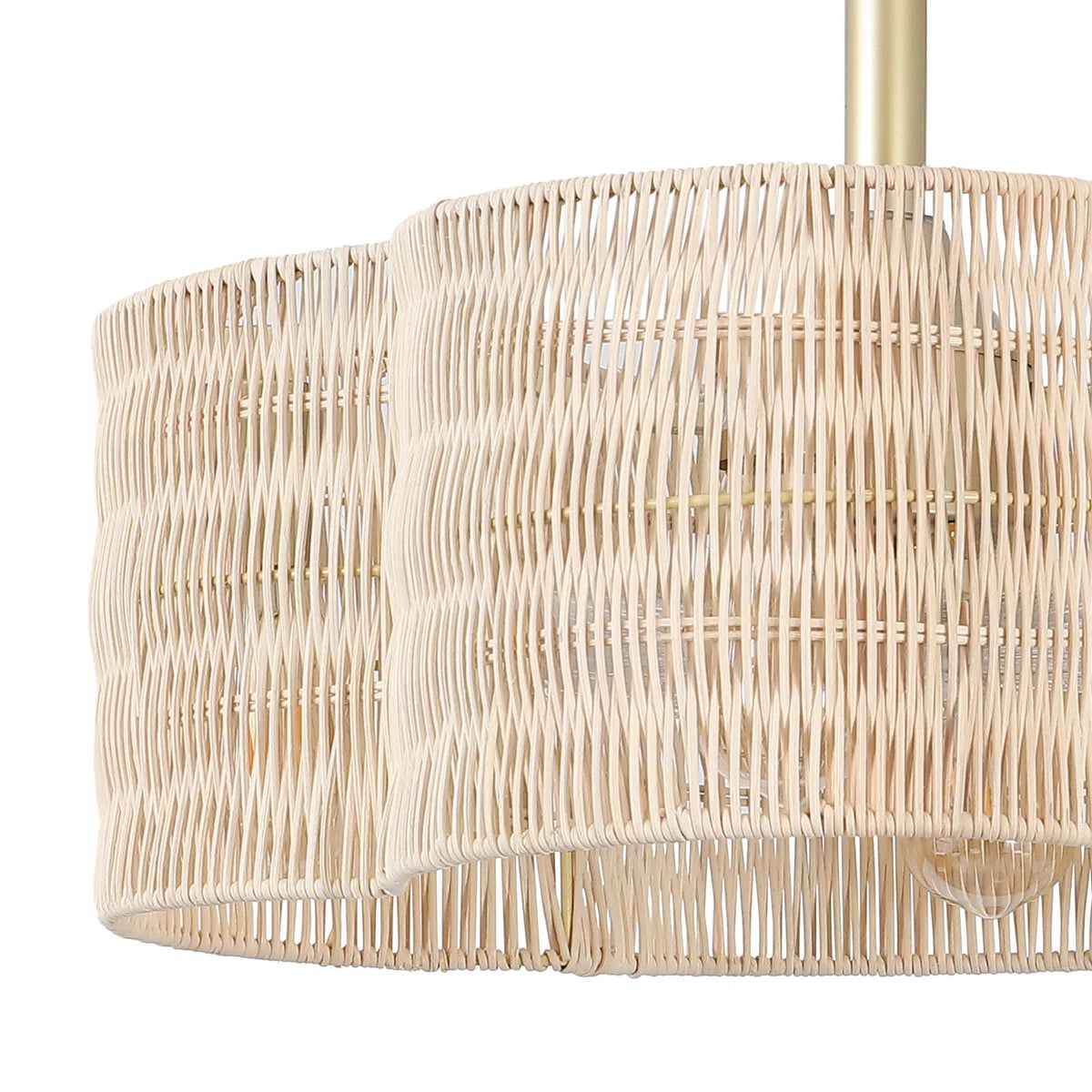 Rattan Fandelier with Light | Flower Shaped Boho Ceiling Fan