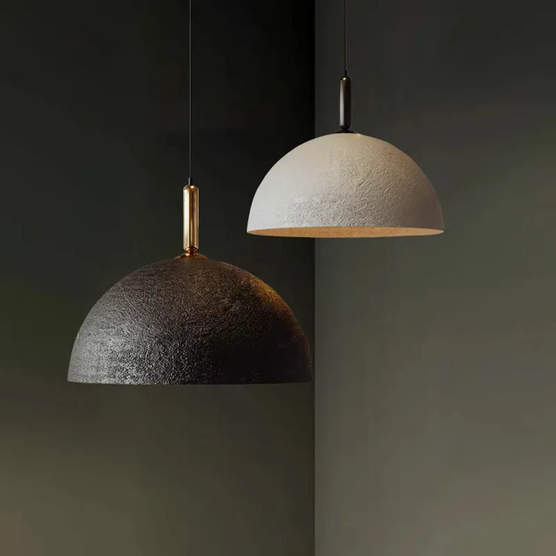 Textured Metal Dome Pendant Light | Wabi Sabi Hanging Lamp