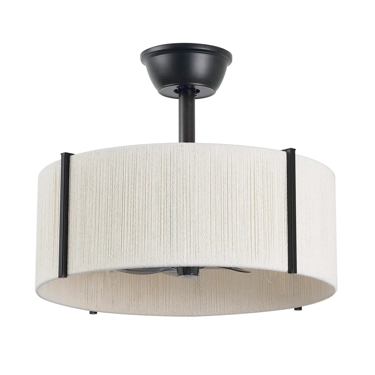Black Farmhouse Fandelier with Light | Modern Black Ceiling Fan