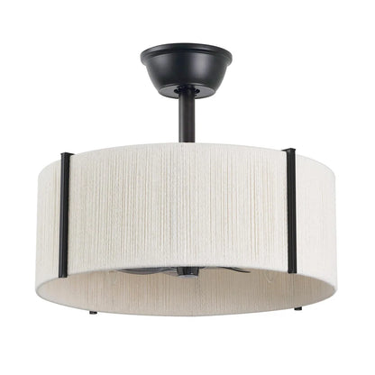 Black Farmhouse Fandelier with Light | Modern Black Ceiling Fan